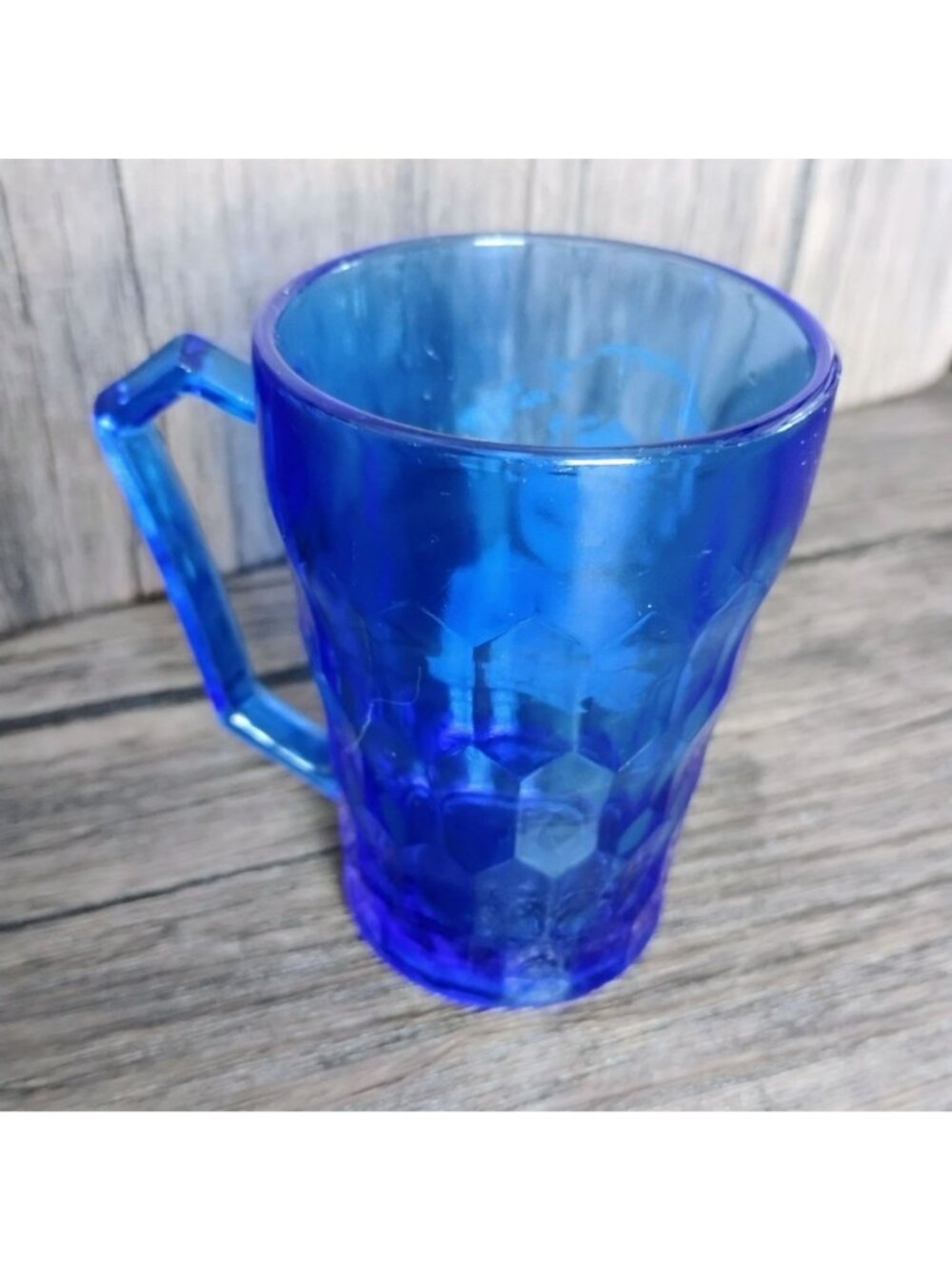 Shirley Temple Cup Cobalt Blue Depression Glass Wheaties Cereal Hazel Atlas Mug - Picture 4 of 8